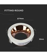 GU10 innfellingsspot - Rund, hvit/rose gold, aluminium, hull: Ø7,2 cm, IP20 innendørs