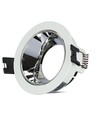 GU10 innfellingsspot - Rund, hvit/krom, aluminium, hull: Ø7,2 cm, IP20 innendørs