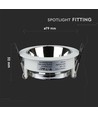 GU10 innfellingsspot - Rund, hvit/krom, aluminium, hull: Ø7,2 cm, IP20 innendørs