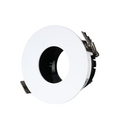 GU10 innfellingsspot - Rund, hvit/sort, aluminium, hull: Ø7,5 cm, mål: Ø8 cm