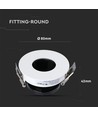 GU10 innfellingsspot - Rund, hvit/sort, aluminium, hull: Ø7,5 cm, mål: Ø8 cm