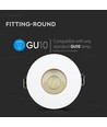 GU10 innfellingsspot - Rund, hvit/gull, aluminium, hull: Ø7,5 cm, mål: Ø8,3 cm