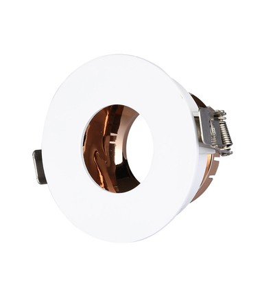 GU10 innfellingsspot - Rund, hvit og rose gold, aluminium, IP20 innendørs