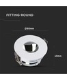 GU10 innfellingsspot - Hvit/krom, aluminium, Hull: Ø7,5 cm, Mål: Ø8 cm
