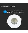 GU10 innfellingsspot - Hvit/krom, aluminium, Hull: Ø7,5 cm, Mål: Ø8 cm