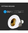 GU10 innfellingsspot - Rund, hvit/gull, aluminium, IP20, hull: Ø7,5 cm, mål: Ø8 cm