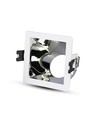 GU10 innfellingsspot, kvadratisk - Hvit/krom, aluminium, hull: 80x80 mm, uten lyskilde