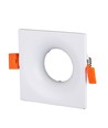 Hvit kvadratisk GU10 innfellingsspot - 85 x 85 mm, IP20, aluminium, uten lyskilde