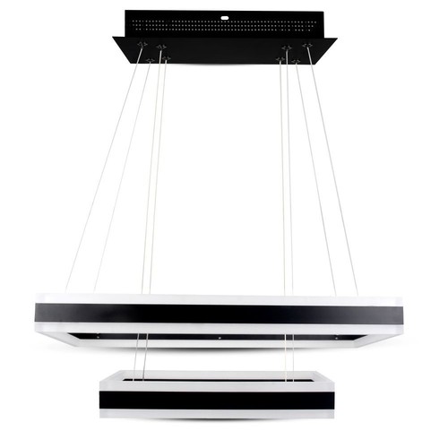 115W Soft Light lysekrone, dimbar - 6300lm, 3000K, sort, 360 grader, høyde 120cm