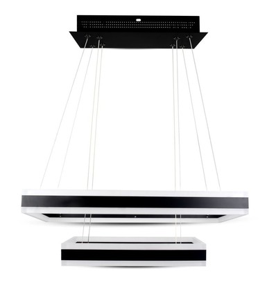 115W Soft Light lysekrone, dimbar - 6300lm, 3000K, sort, 360 grader, høyde 120cm