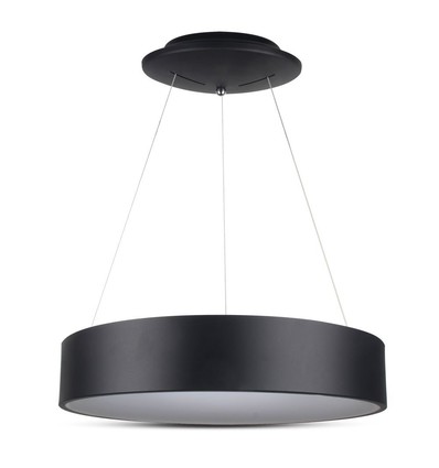 20W LED pendel, Ø45cm, sort - Dimbar, 3000K, 120cm wire, varm hvit
