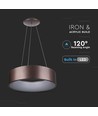 20W LED pendel, Ø45cm - Kaffebrun, 3000K, dimbar, 1,2m wireoppheng