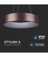 20W LED pendel, Ø45cm - Kaffebrun, 3000K, dimbar, 1,2m wireoppheng
