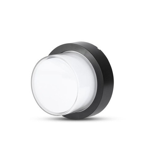 12W rund LED vegglampe - IP65, sort, 3000K, inkl. lyskilde