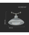 100W LED veiarmatur for wireoppheng - 130lm/W, Samsung LED chip, IP65, 4000K, grå, IK08