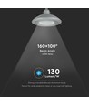 100W LED veiarmatur for wireoppheng - 130lm/W, Samsung LED chip, IP65, 4000K, grå, IK08