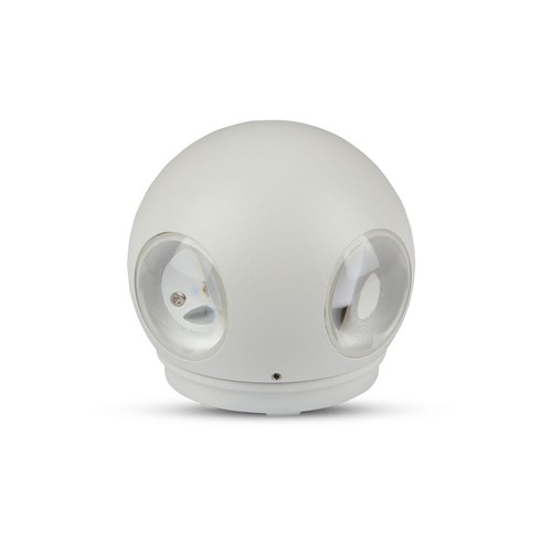 4W rund LED vegglampe - IP65, 110lm/W, hvit, utendørs, inkl. lyskilde