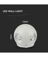 4W rund LED vegglampe - IP65, 110lm/W, hvit, utendørs, inkl. lyskilde