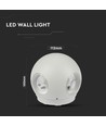 4W Vegglampe - LED, Rund, 4000K, IP65, Hvit hus