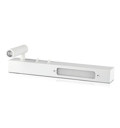 3W+3W LED hotel sengelampe - Hvit, 3000K, aluminium, vegglampe