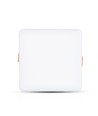 18W kvadratisk LED innfellingspanel med Samsung chip - 1350lm, hvit kant, 5 års garanti, hull: Ø7,5-10 cm, mål: 17x17 cm
