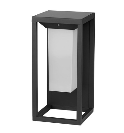 2W LED solcelle vegglampe med sensor, Samsung LED chip - IP65, 3000K, grå, 220lm, utendørs