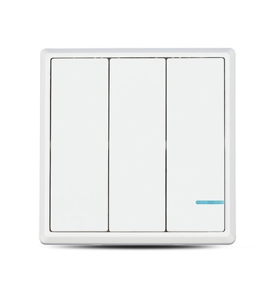 3-knapps trådløs smartbryter, 1-veis - IP54, hvit, batteridrevet, rekkevidde opptil 600m