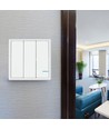 3-knapps trådløs smartbryter, 1-veis - IP54, hvit, batteridrevet, rekkevidde opptil 600m