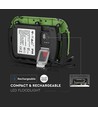 V-TAC Lykt 10W - LED, Oppladbar, Samsung Chip, 6400K, SOS Flash