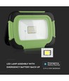 V-TAC Lykt 10W - LED, Oppladbar, Samsung Chip, 6400K, SOS Flash