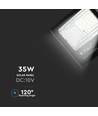 35W Solara LED lyskaster med solcelle - DC 6.4V, 2450lm, IP65, sort, inkl. fjernkontroll