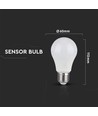 9W A60 LED pære E27 - Mikrobølgesensor, 6400K.