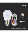 G45 LED Pære 3.5W E27 - RGB+6400K Dimbar, RF Kontroll, Dimbar.