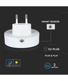 V-Tac Natlampe med USB - Automatisk tenning ved mørke, 0,45W, Rund, 3000K, Samsung Chip