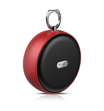 Rød bærbar Bluetooth høyttaler - TWS funksjon, 800mAh batteri, 4 timers spilletid
