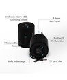 5W bærbar Bluetooth-høyttaler - Sort, 1500mAh, TWS, mikrofon
