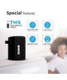 5W bærbar Bluetooth-høyttaler - Sort, 1500mAh, TWS, mikrofon