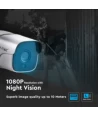 1080P IP overvåkningskamera, 12V - IP65, 2.0MP bullet, 20-30m IR, innendørs/utendørs