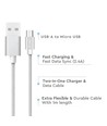 1m Micro USB Kabel - Flettet Nylon, Sølv, Platinum Serien