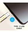 1m Type-C USB kabel i gull - Ruby Series, bomullsflettet, USB-C til USB-A