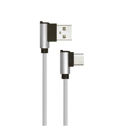 1M Type-C USB Kabel L-Type - Grå (Diamond Serien)