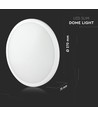 12W LED Slim Dome Lys - Sensor, Samsung-chip, 6400K