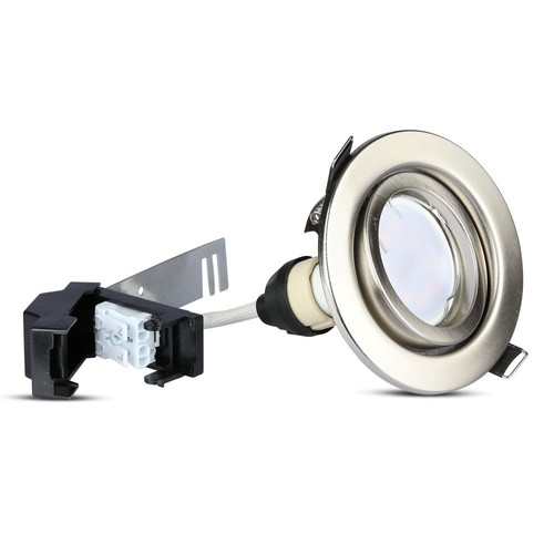 5W Spotlys GU10 - Lampe, Satin Nikkel, 4000K, 3 stk./pakke