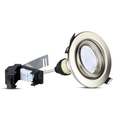 5W Spotlys GU10 - Lampe, Satin Nikkel, 4000K, 3 stk./pakke