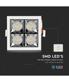 16W Samsung Chip LED downlight - Firkantet, RA90, Hull: 8,5 x 8,5 cm, Mål: 9,3 x 9,3 cm