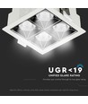 16W Firkantet LED panel for innbygging RA90 - Samsung LED chip, Hull: 8,5 x 8,5 cm, Mål: 9,3 x 9,3 cm