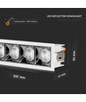 20W LED downlight med Samsung chip, RA90 - 12°, 5700K, Hull: 20x4,5 cm, Mål: 20,7x5,4 cm