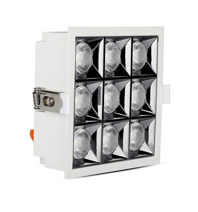 36W kvadratisk LED panel for innbygging med Samsung chip - 2880lm, RA90, 12°, hull: 120x120mm, 5700K