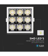 36W kvadratisk LED panel for innbygging med Samsung chip - 2880lm, RA90, 12°, hull: 120x120mm, 5700K