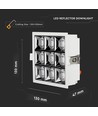 36W Samsung LED panel for innbygging, RA90 - Kvadratisk, 2880lm, Hull: 120x120mm, Reflector SMD Downlight
